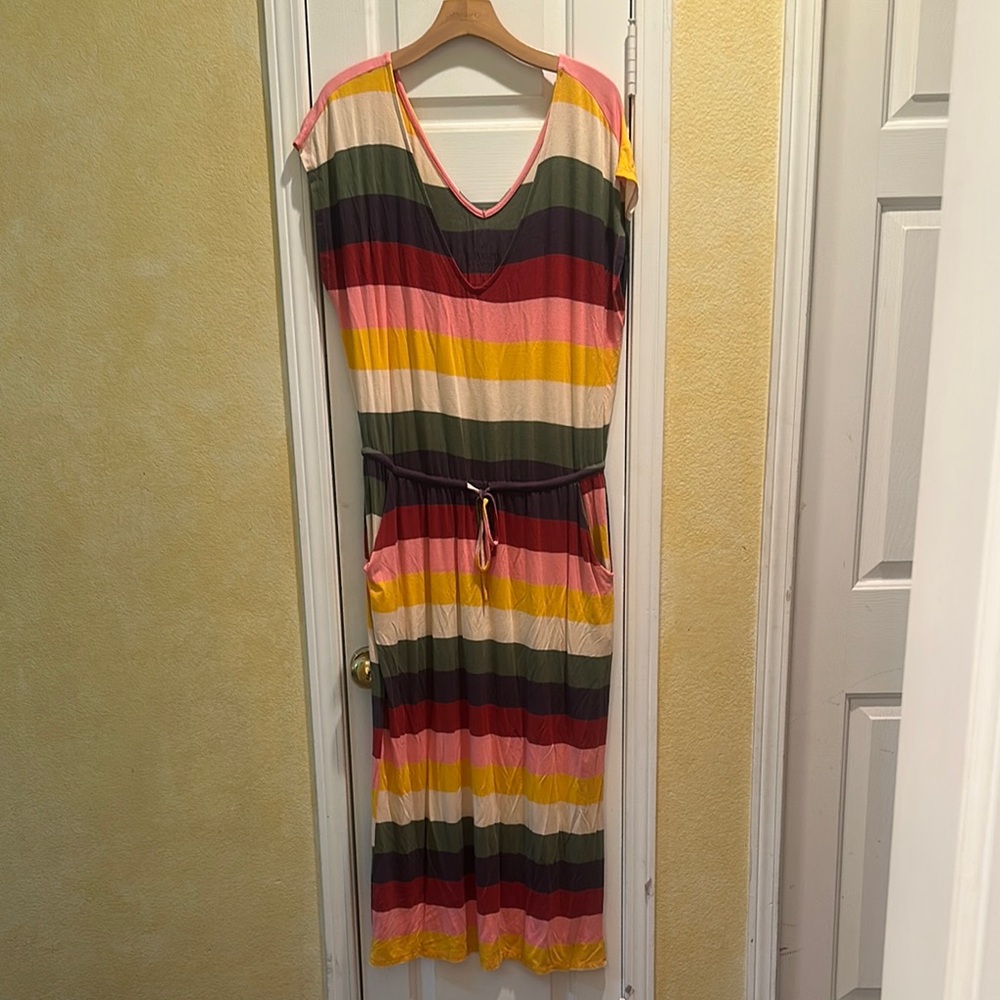 Striped Multicolor Maxi Dress